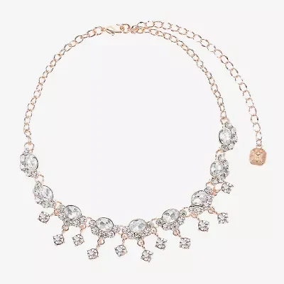 Monet Jewelry Rose Tone Womens Glass 12 Inch Choker Necklace