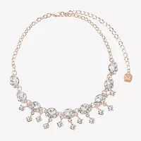 Monet Jewelry Rose Tone Womens Glass 12 Inch Choker Necklace