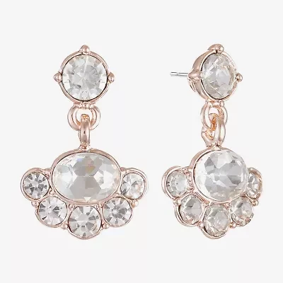 Monet Jewelry Rose Tone Womens Glass Hypoallergenic Drop Earrings