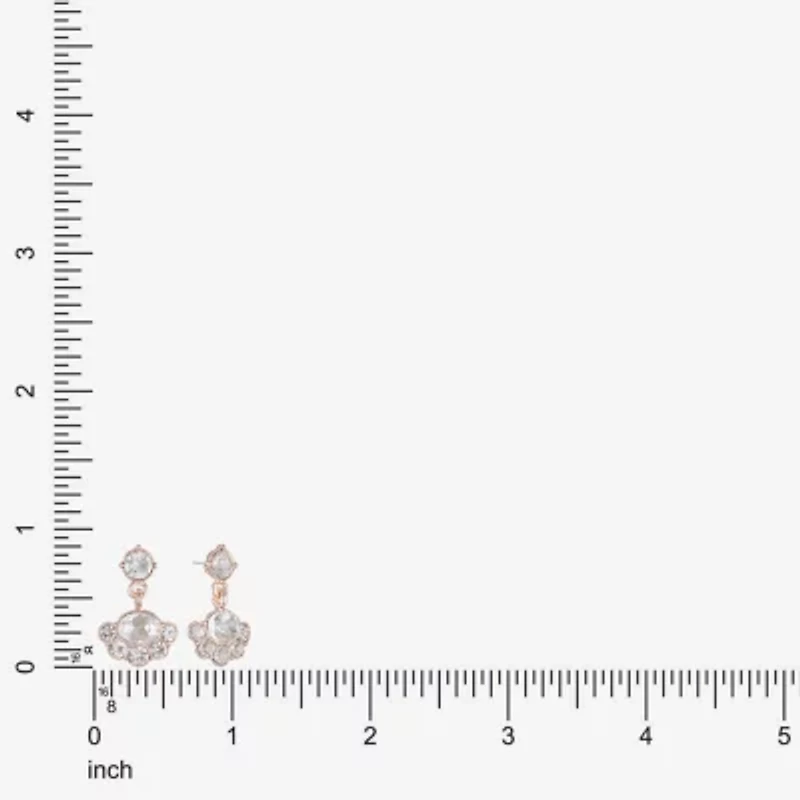 Monet Jewelry Rose Tone Womens Glass Hypoallergenic Drop Earrings