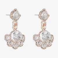 Monet Jewelry Rose Tone Womens Glass Hypoallergenic Drop Earrings