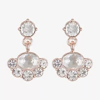 Monet Jewelry Rose Tone Womens Glass Hypoallergenic Drop Earrings