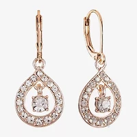 Monet Jewelry Rose Tone Womens Glass Drop Earrings