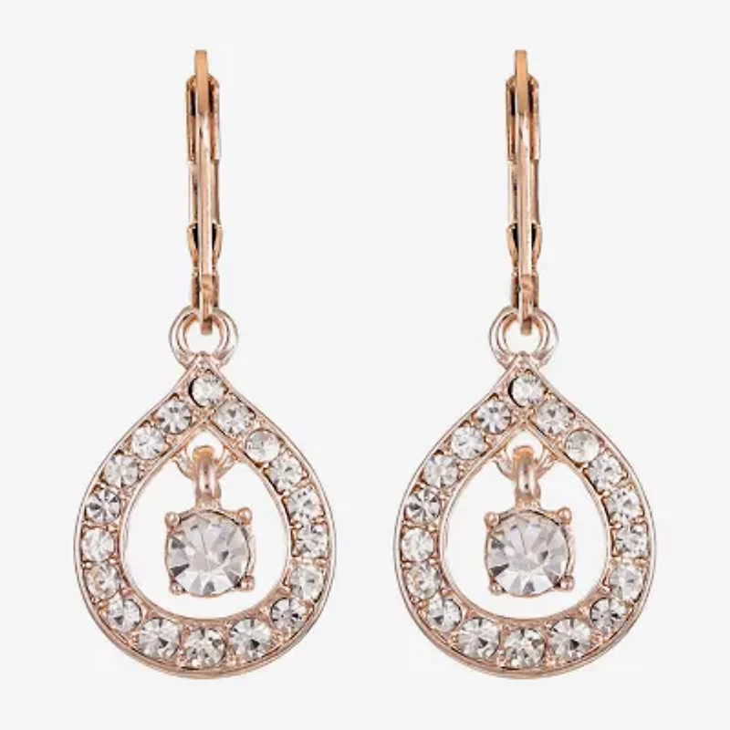Monet Jewelry Rose Tone Womens Glass Drop Earrings