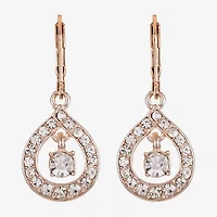 Monet Jewelry Rose Tone Womens Glass Drop Earrings