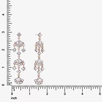 Monet Jewelry Rose Tone Womens Glass Hypoallergenic Chandelier Earrings
