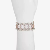 Monet Jewelry Rose Tone Womens Glass Stretch Bracelet