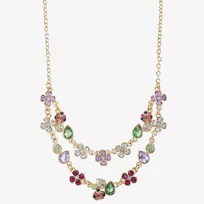 Monet Jewelry Gold Tone Ladybug Womens Multi Color 18 Inch Collar Necklace