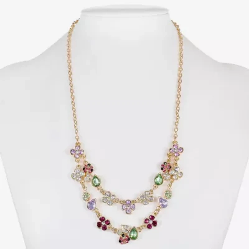Monet Jewelry Gold Tone Ladybug Womens Multi Color 18 Inch Collar Necklace