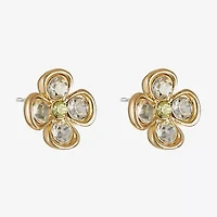 Monet Jewelry Gold Tone Glass 10mm Flower Stud Earrings