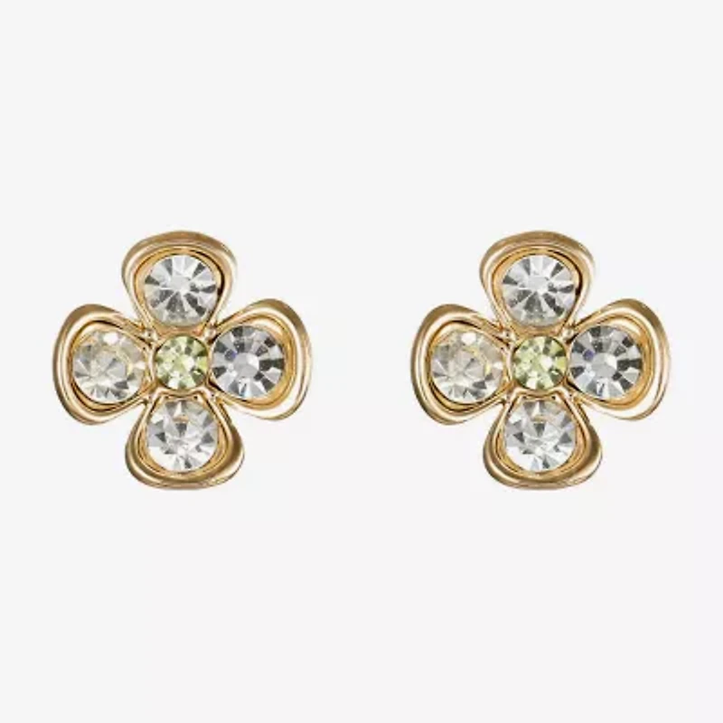 Monet Jewelry Gold Tone Glass 10mm Flower Stud Earrings