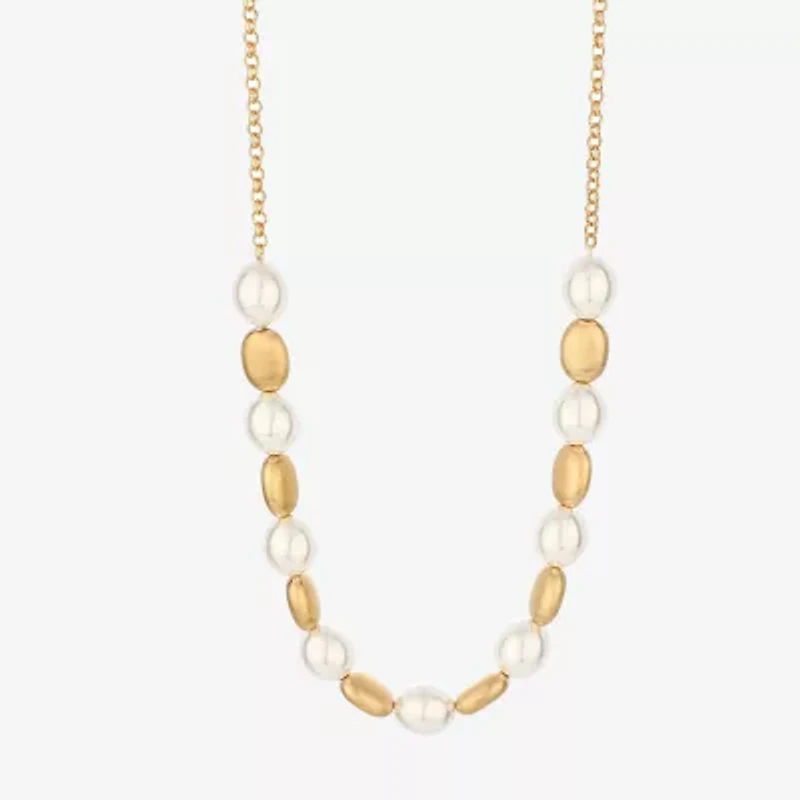 Monet Jewelry Gold Tone Womens 17 Inch Collar Necklace