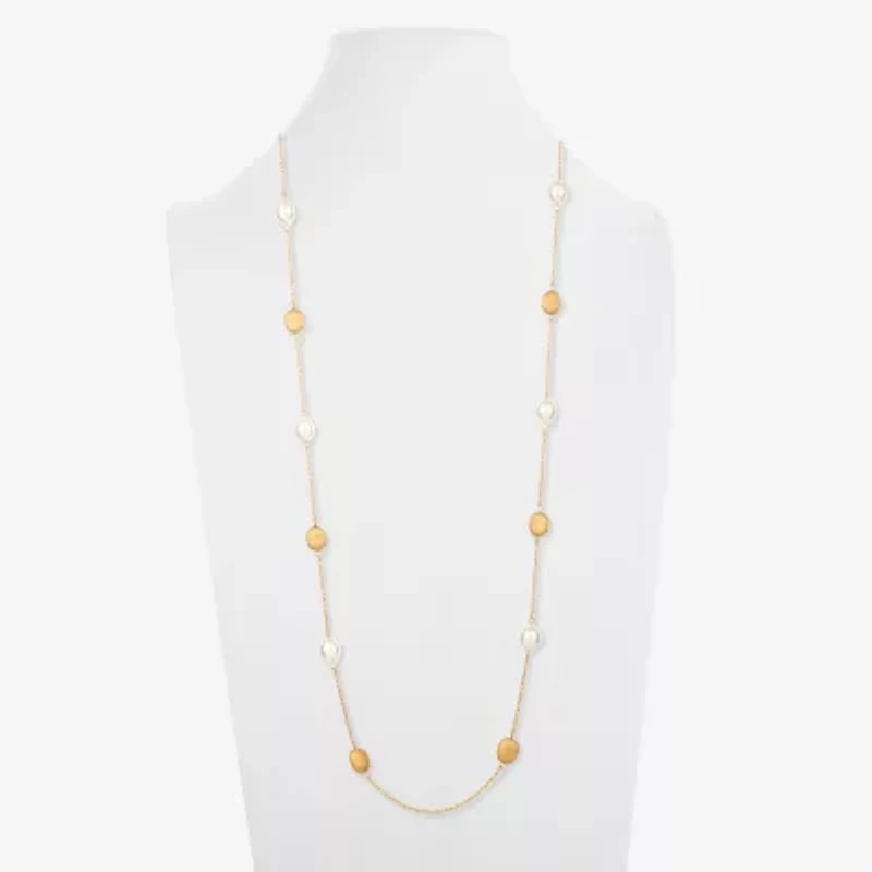 Monet Jewelry Gold Tone Womens 36 Inch Strand Necklace