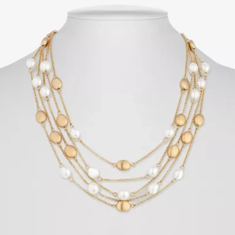 Monet Jewelry Gold Tone Womens 17 Inch Strand Necklace