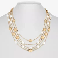 Monet Jewelry Gold Tone Womens 17 Inch Strand Necklace