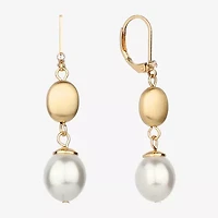 Monet Jewelry Gold Tone Womens Simulated Pearl Drop Earrings
