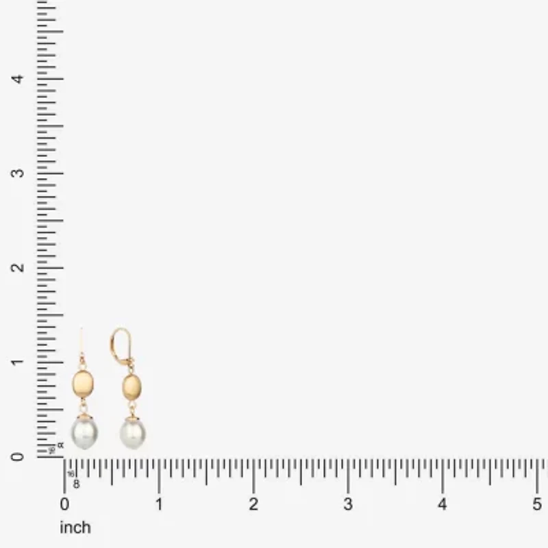 Monet Jewelry Gold Tone Womens Simulated Pearl Drop Earrings