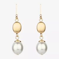 Monet Jewelry Gold Tone Womens Simulated Pearl Drop Earrings