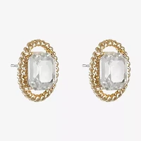 Monet Jewelry Glass 17.5mm Oval Stud Earrings