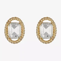 Monet Jewelry Glass 17.5mm Oval Stud Earrings