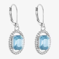 Monet Jewelry Womens Glass Oval Drop Earrings