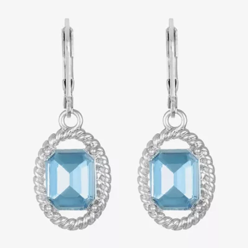 Monet Jewelry Womens Glass Oval Drop Earrings