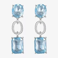 Monet Jewelry Rope Twist Link Womens Glass Oval Hypoallergenic Drop Earrings