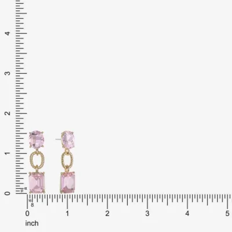 Monet Jewelry Rope Twist Link Womens Glass Oval Hypoallergenic Drop Earrings
