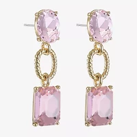 Monet Jewelry Rope Twist Link Womens Glass Oval Hypoallergenic Drop Earrings