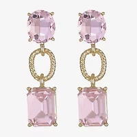 Monet Jewelry Rope Twist Link Womens Glass Oval Hypoallergenic Drop Earrings