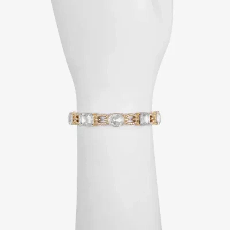 Monet Jewelry Rope Twist Link Womens Glass Oval Stretch Bracelet