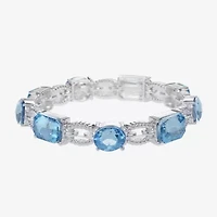 Monet Jewelry Rope Twist Link Womens Glass Oval Stretch Bracelet