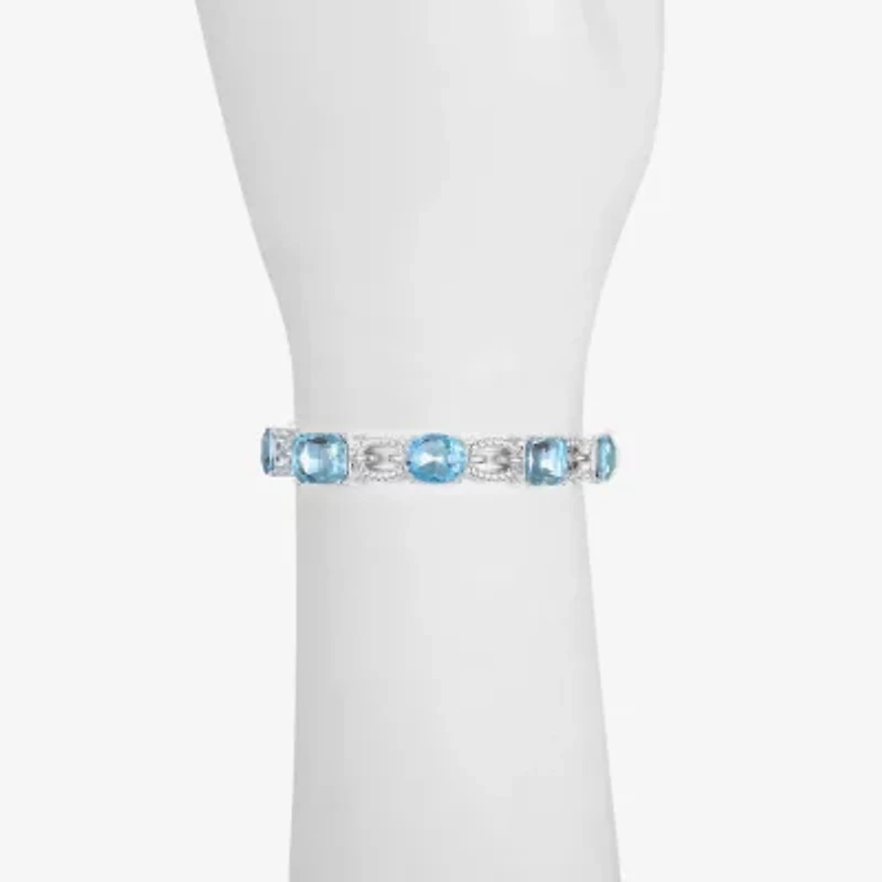 Monet Jewelry Rope Twist Link Womens Glass Oval Stretch Bracelet