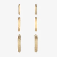 Monet Jewelry Gold Tone Womens Hypoallergenic 3 Pair Earring Set