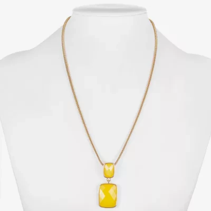 Liz Claiborne Womens Rectangular 17 Inch Pendant Necklaces