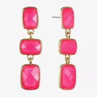 Liz Claiborne Womens Rectangular Hypoallergenic Linear Drop Earrings