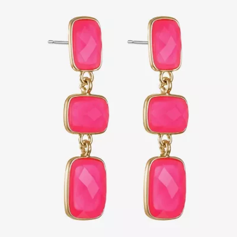 Liz Claiborne Womens Rectangular Hypoallergenic Linear Drop Earrings