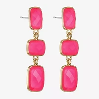 Liz Claiborne Womens Rectangular Hypoallergenic Linear Drop Earrings