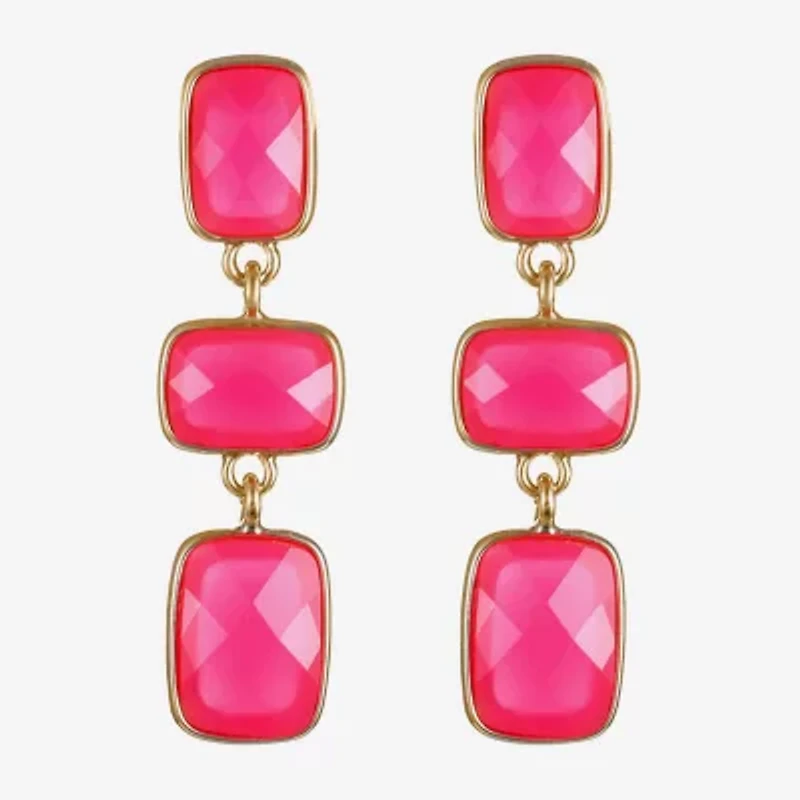 Liz Claiborne Womens Rectangular Hypoallergenic Linear Drop Earrings