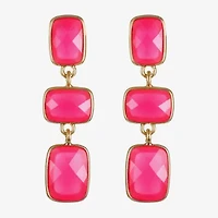 Liz Claiborne Womens Rectangular Hypoallergenic Linear Drop Earrings