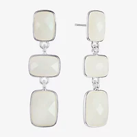 Liz Claiborne Womens Rectangular Hypoallergenic Linear Drop Earrings