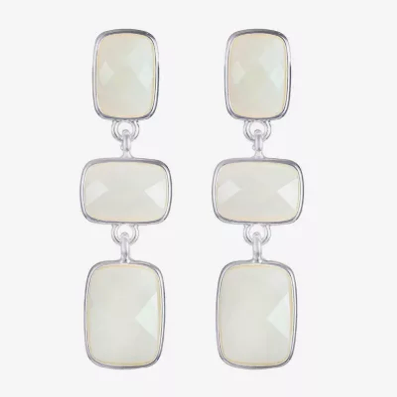 Liz Claiborne Womens Rectangular Hypoallergenic Linear Drop Earrings