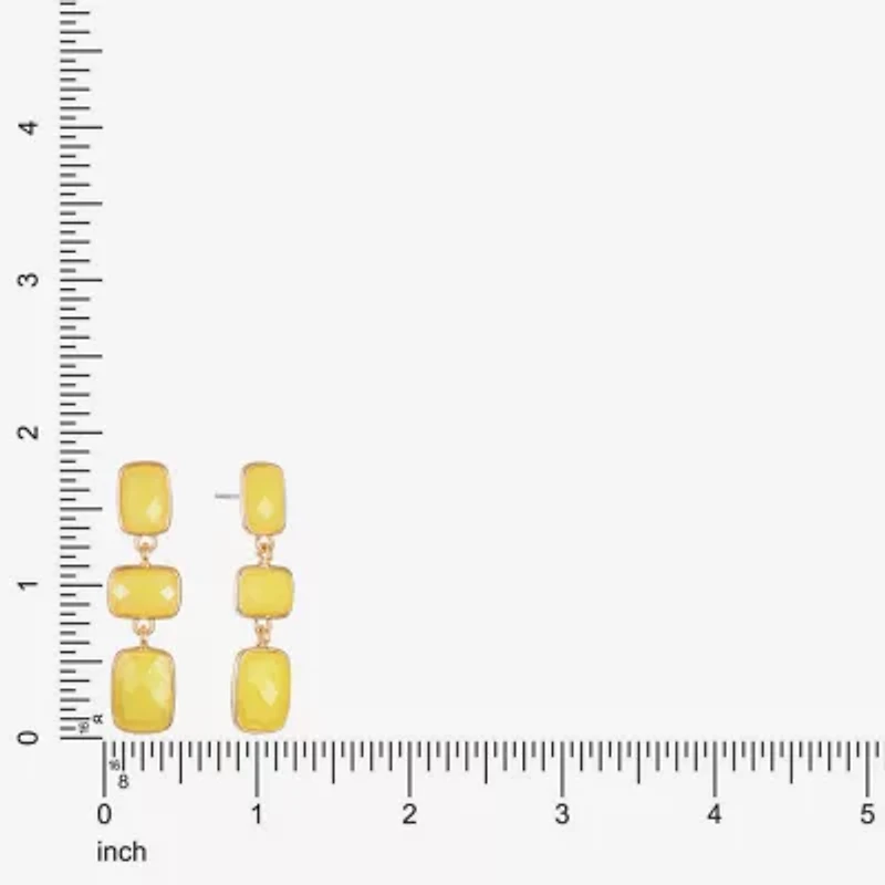 Liz Claiborne Womens Rectangular Hypoallergenic Linear Drop Earrings