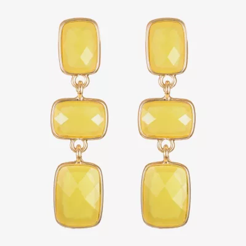 Liz Claiborne Womens Rectangular Hypoallergenic Linear Drop Earrings