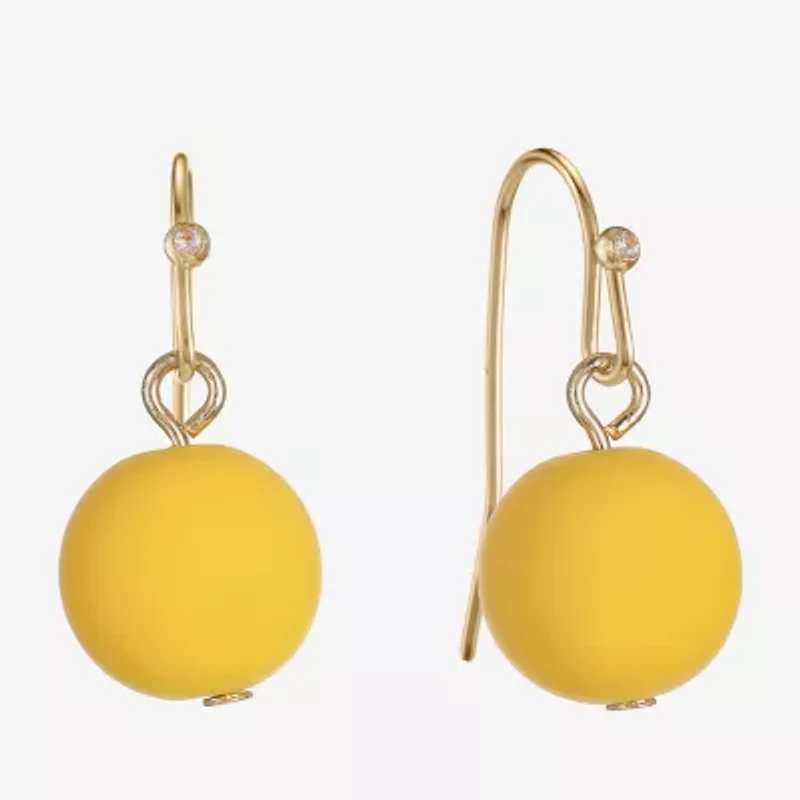 Liz Claiborne Matte Womens Round Drop Earrings
