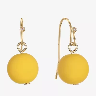 Liz Claiborne Matte Womens Round Drop Earrings