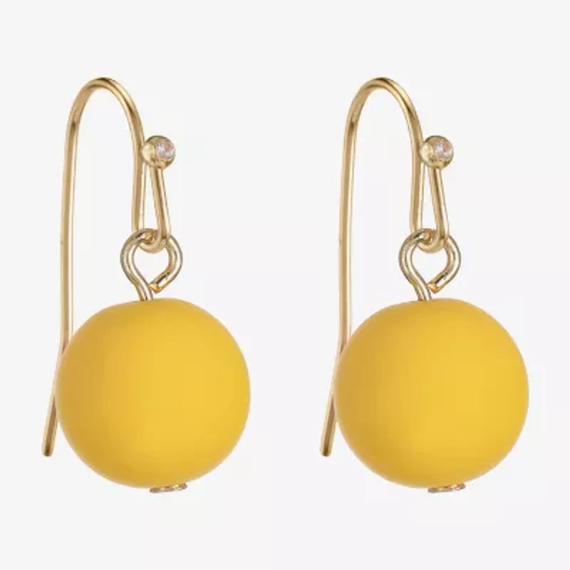 Liz Claiborne Matte Womens Round Drop Earrings