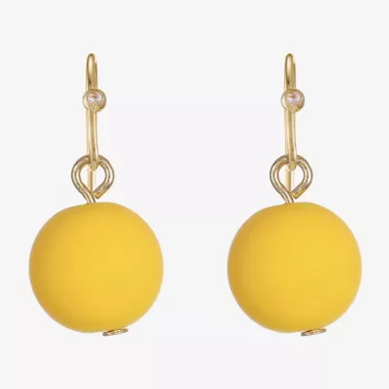 Liz Claiborne Matte Womens Round Drop Earrings