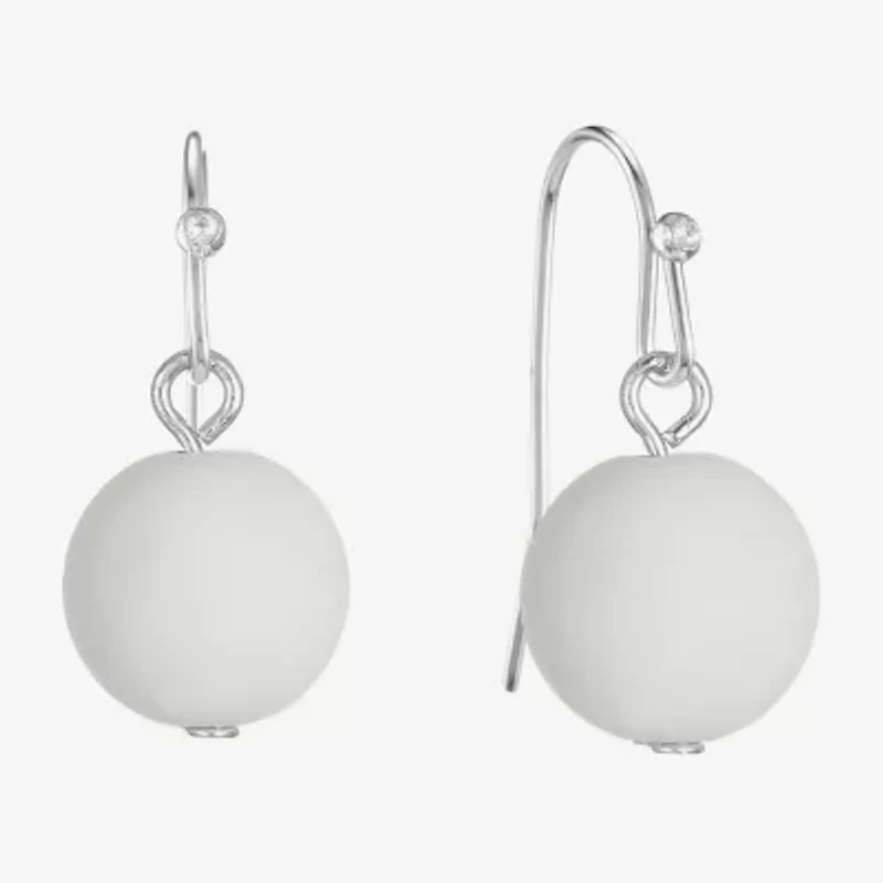 Liz Claiborne Matte Womens Round Drop Earrings