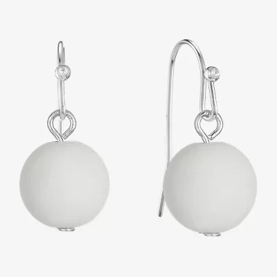 Liz Claiborne Matte Womens Round Drop Earrings